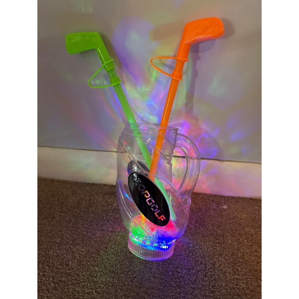 TOP GOLF Driving  Range LED light up Mug Cup in Shape Of Golf Bag & Golf Straw